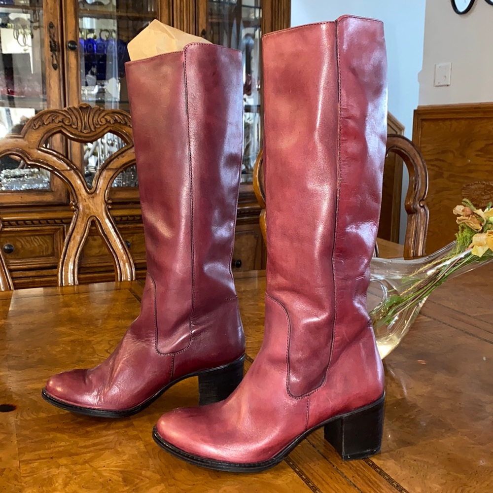 Made In Italy Burgundy Leather Boots | AUTHENTIC LEATHER